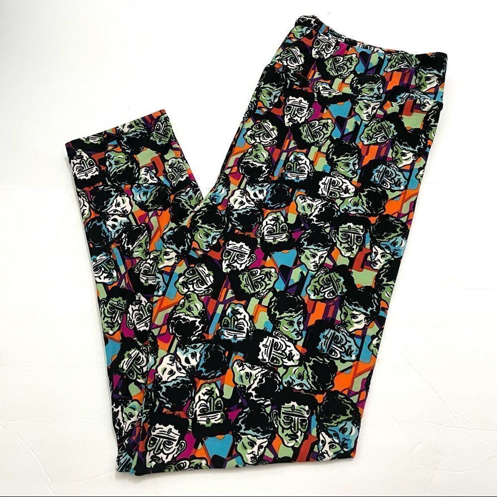 LuLaRoe Frankenstein Bride of Frankenstein Halloween Printed Leggings TC2